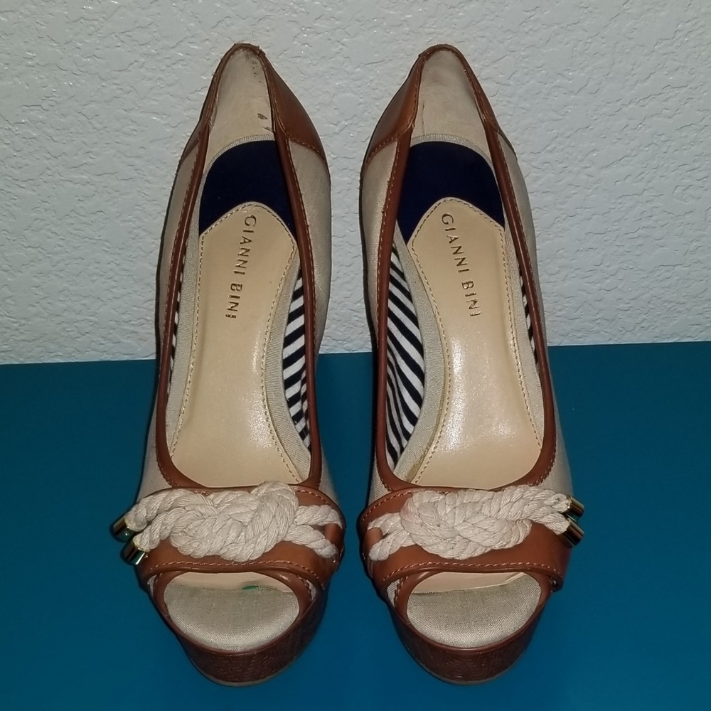 Gianni Bini Natural Rope Detail Wedges